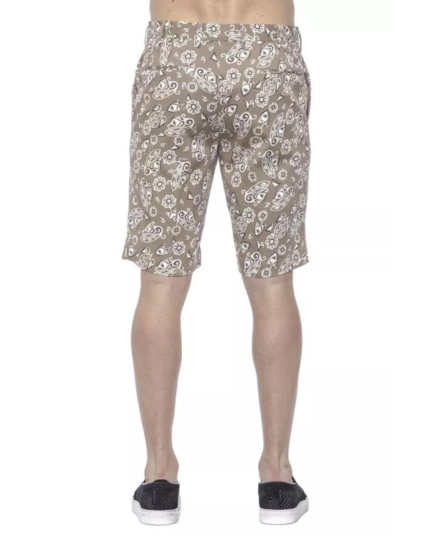 Patterned Mens Bermuda Shorts with Hook and Zip Closure Men – W48 US