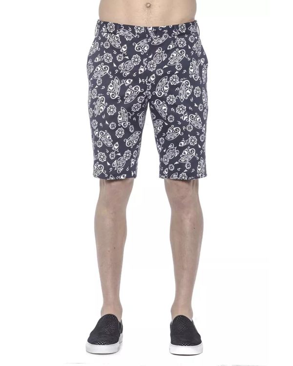 Patterned Mens Bermuda Shorts with Hook and Zip Closure Men – W50 US