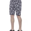 Patterned Mens Bermuda Shorts with Hook and Zip Closure Men – W50 US