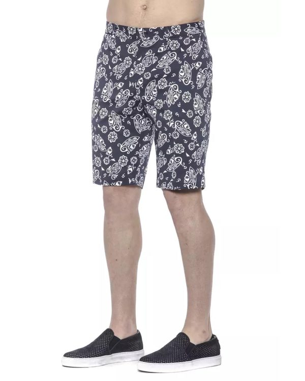 Patterned Mens Bermuda Shorts with Hook and Zip Closure Men – W50 US