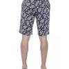 Patterned Mens Bermuda Shorts with Hook and Zip Closure Men – W50 US