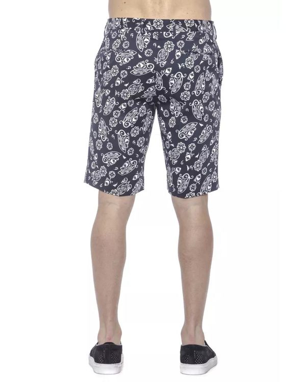 Patterned Mens Bermuda Shorts with Hook and Zip Closure Men – W50 US