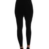 Black Cashmere Silk Stretch Tights Pants 36 IT Women