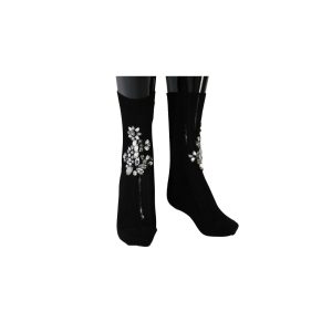 Floral Crystal Embellished Stockings Socks