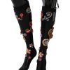 Dolce & Gabbana Black Sequined Crystal Stockings S Women