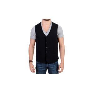 Casual Vest in Black Wool Blend by Costume National CNC 48 IT Men