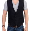 Costume National CNC Black Striped Casual Vest 48 IT Men