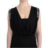 Gorgeous Sleeveless Black Dress with Silver Metal Details Women – 44 IT