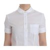 John Galliano White Cotton Stretch Shortsleeve Shirt Top Women – 40 IT