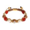 Authentic NIALAYA Red CZ Carnelian Pearl Bracelet S Women