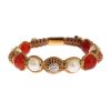 Authentic NIALAYA Red CZ Carnelian Pearl Bracelet S Women