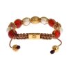 Authentic NIALAYA Red CZ Carnelian Pearl Bracelet S Women