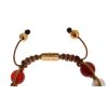 Authentic NIALAYA Red CZ Carnelian Pearl Bracelet S Women