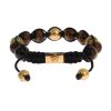 NIALAYA Multicolor CZ and Tigers Eye Gold Plated Bracelet S Women