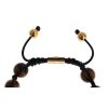 NIALAYA Multicolor CZ and Tigers Eye Gold Plated Bracelet S Women