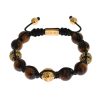 NIALAYA Multicolor CZ and Tigers Eye Gold Plated Bracelet S Women