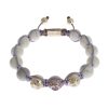 NIALAYA Sterling Silver Bracelet with Purple CZ and Howlite S Women