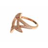 Authentic NIALAYA Pink Gold Plated Ring with Clear CZ 56 EU Women