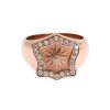 NIALAYA Pink Gold Plated Ring with Clear CZ Crystals 44 EU Women