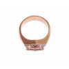 NIALAYA Pink Gold Plated Ring with Clear CZ Crystals 44 EU Women