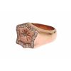 NIALAYA Pink Gold Plated Ring with Clear CZ Crystals 44 EU Women