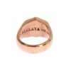 NIALAYA Pink Gold Plated Ring with Clear CZ Crystals 44 EU Women