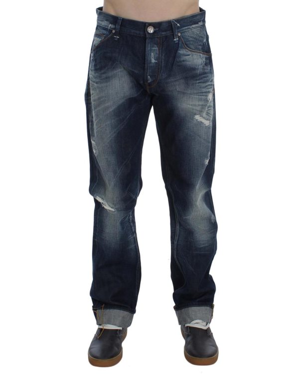 ACHT Mens Regular Fit Jeans with Logo Details W34 US Men