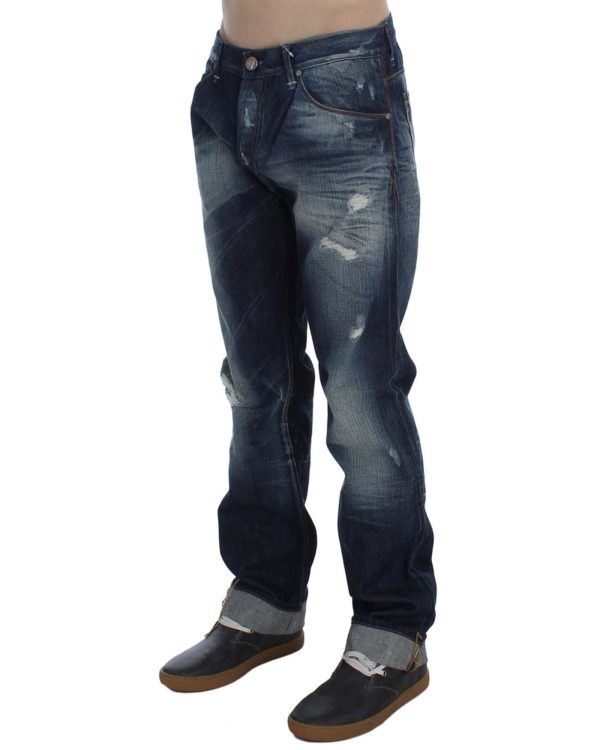 ACHT Mens Regular Fit Jeans with Logo Details W34 US Men