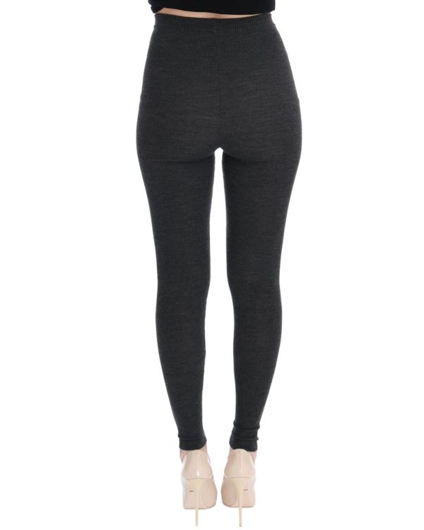 High Waist Wool Tights Pants 40 IT Women