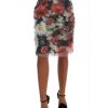 Floral Pencil Skirt with High Waist and Logo Details Women – 42 IT