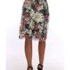 Floral Pencil Skirt with High Waist and Logo Details Women – 42 IT