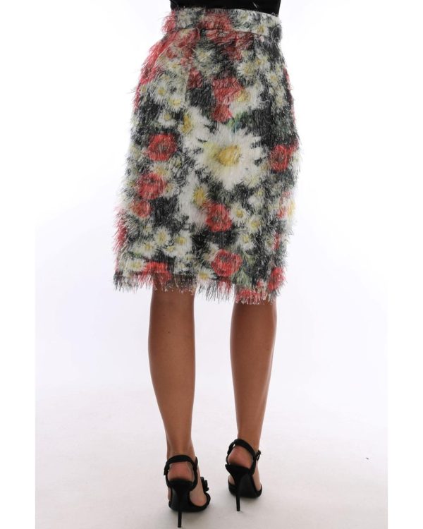 Floral Pencil Skirt with High Waist and Logo Details Women – 42 IT