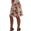 Floral Pencil Skirt with High Waist and Silk Stretch Lining 38 IT Women