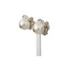 Floral Motif Dolce & Gabbana Earrings with Shimmering Crystals and Faux Pearl One Size Women