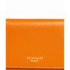 Embossed Logo Leather Flap Mini Wallet with Card Holder One Size Women