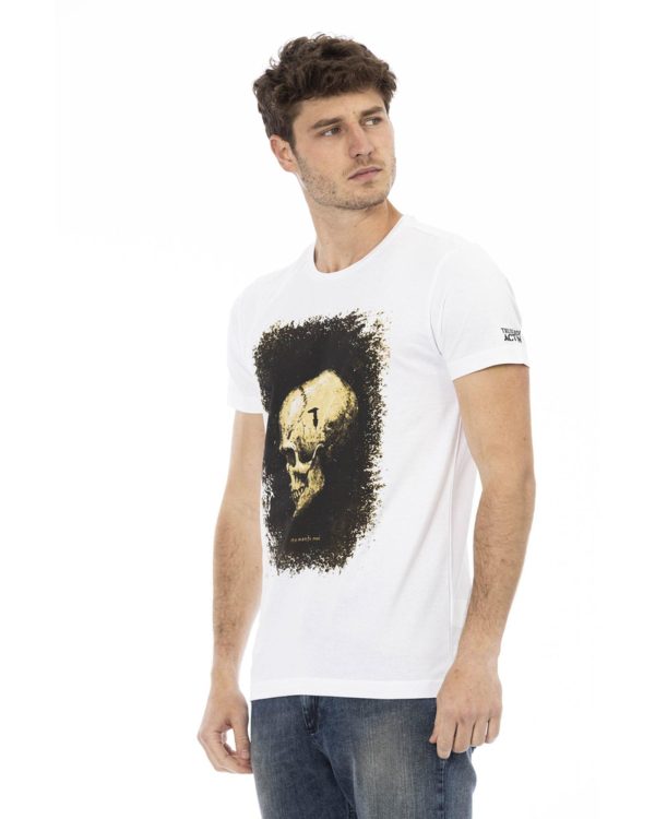 Short Sleeve T-shirt with Round Neck and Front Print L Men