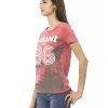 Short Sleeve T-shirt with Round Neck and Front Print – L