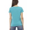 Short Sleeve T-shirt With V-neck and Front Print – L