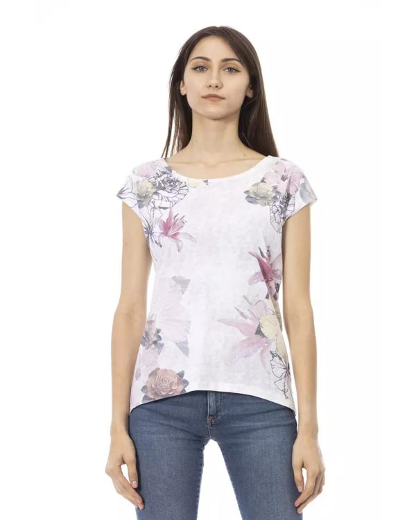 Short Sleeve T-shirt with Front Print L Women