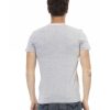 Front Print V-Neck T-Shirt – M