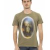 Short Sleeve T-shirt with Round Neck and Front Print M Men