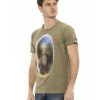 Short Sleeve T-shirt with Round Neck and Front Print M Men