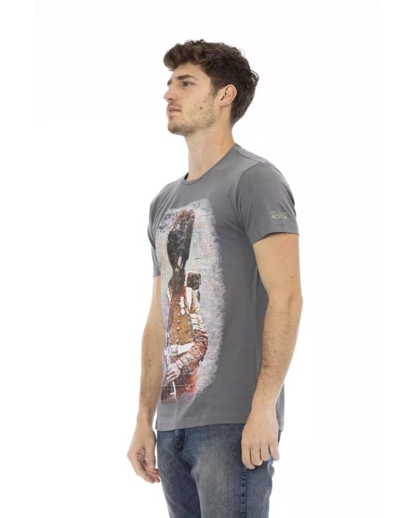 Short Sleeve T-shirt with Round Neck – Front Print – 3XL