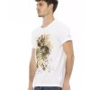 Short Sleeve T-shirt with Round Neck and Front Print – 3XL