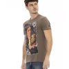 Printed Short Sleeve T-shirt with Round Neck – 3XL