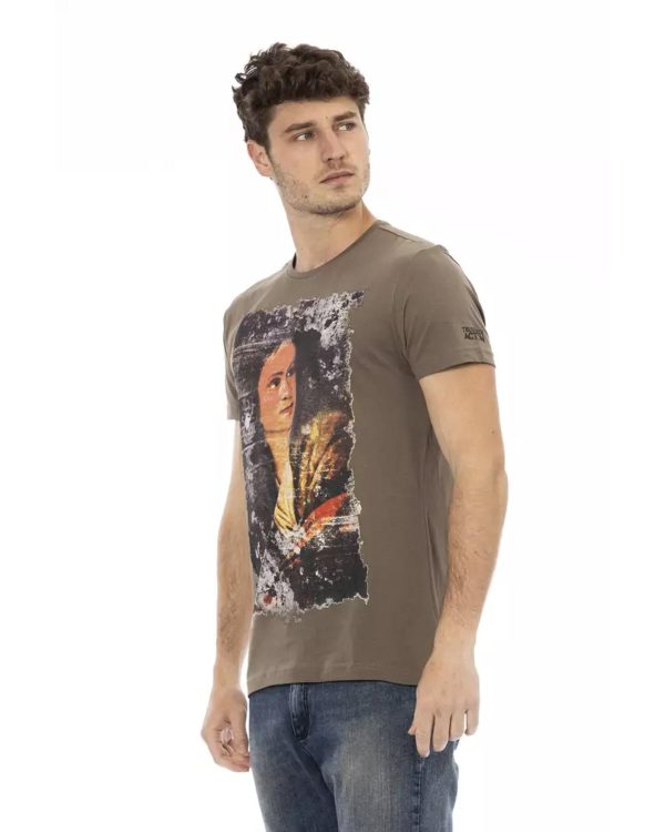 Printed Short Sleeve T-shirt with Round Neck – 3XL