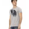 Short Sleeve T-shirt with Round Neck – Front Print – 3XL