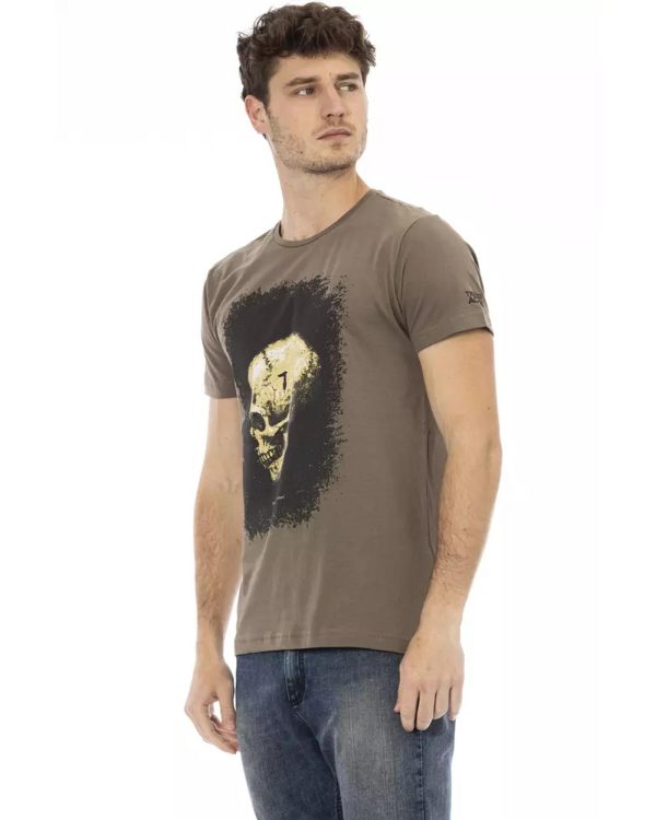 Short Sleeve Round Neck T-shirt with Front Print – 3XL