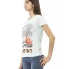 Short Sleeve T-shirt with Round Neck and Front Print – L