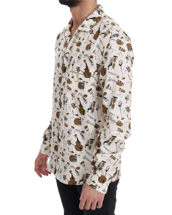 Exclusive Dolce & Gabbana Silk Jazz Motive Shirt – 40 EU